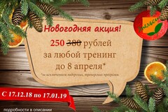 Новость: Новогодняя 2019 акция со специальными ценами на тренинги!