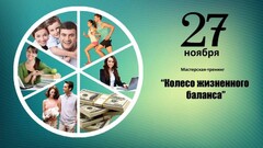 Новость: 27 ноября Мастерская-тренинг «Колесо жизненного баланса»