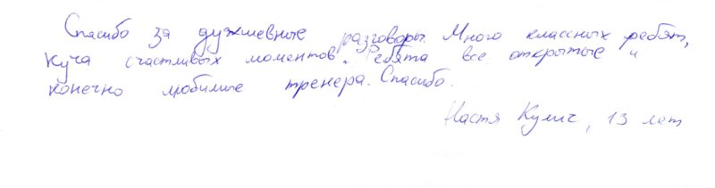 отзыв о лагере "Мир моей мечты" Кулич Настя